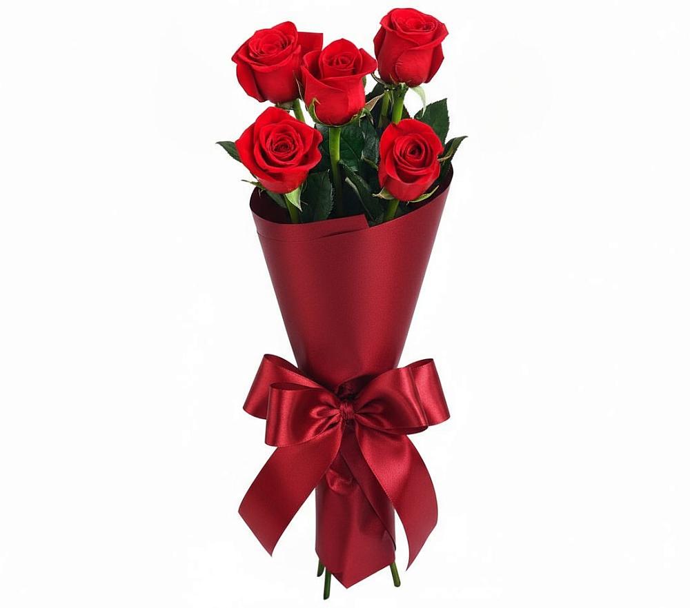 Букет 5 Красных роз Эдлесс Лав в Баксане