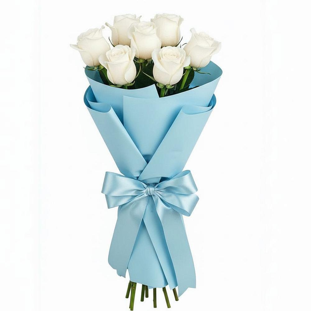 Букет 7 белых роз Проуд в Баксане