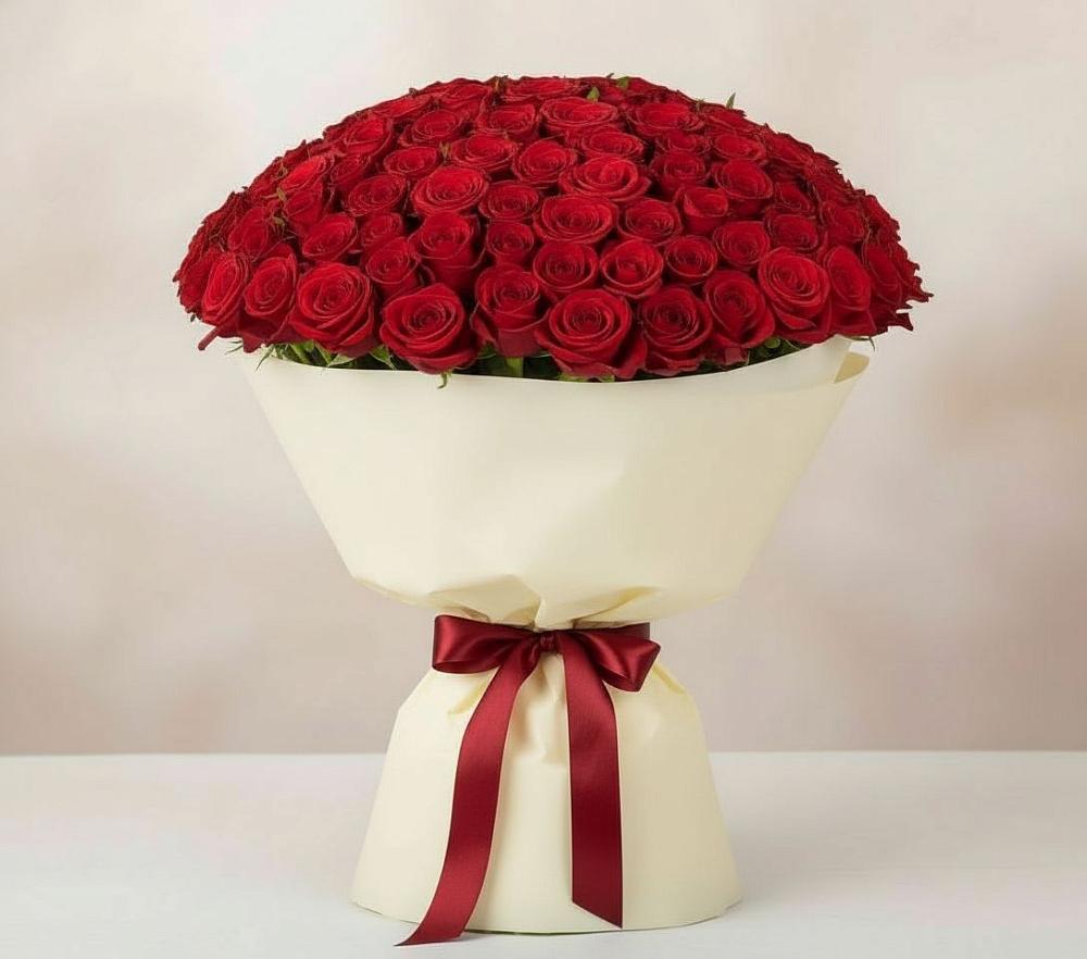 Букет 101 Красная роза Милано в Баксане