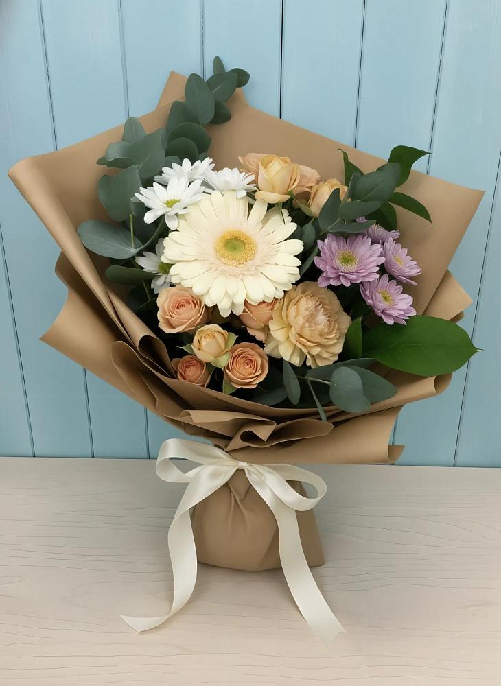 Букет цветов из: Герберы и Хризантемы в Баксане