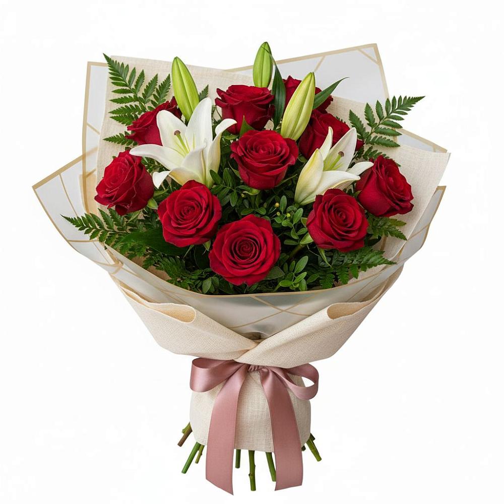 Букет цветов из: Лилии и Розы в Баксане