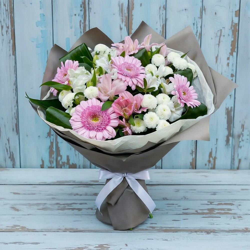 Букет цветов из: Герберы, Альстромерии и Хризантемы в Баксане