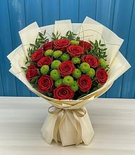 Букет цветов из:  Розы и Хризантемы в Баксане