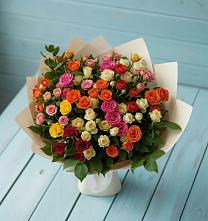 Букет Микс из разноцветных кустовых роз #REPLACE_PRED# Баксане